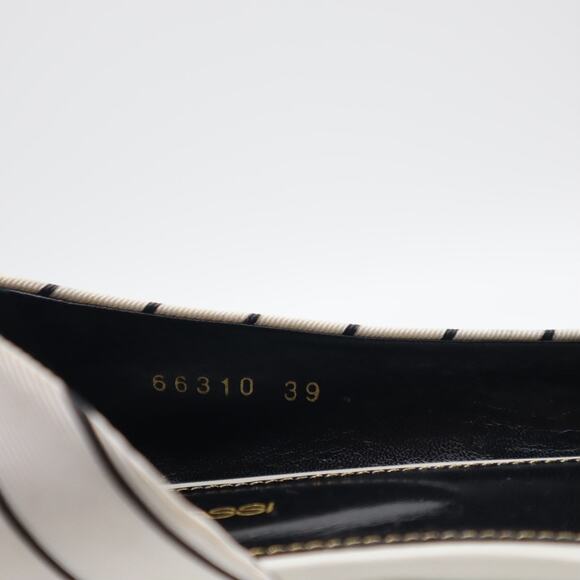 Sergio Rossi D'Orsay Asymmetrical Striped Flats Size 39 - Picture 9 of 12